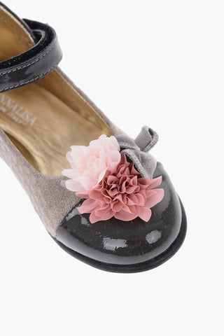 polka dots leather Mary Jane ballet flats