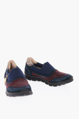 Sneakers slip on in neoprene con strass