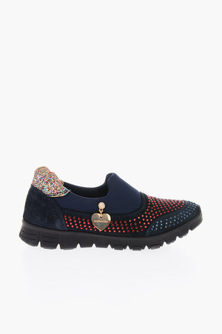 Sneakers slip on in neoprene con strass