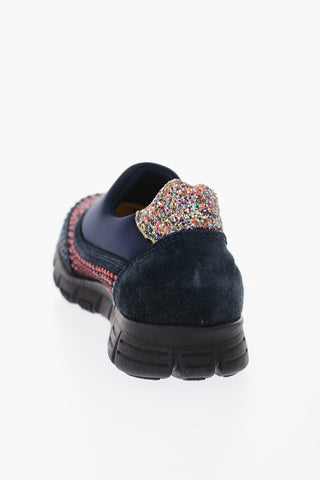 Sneakers slip on in neoprene con strass