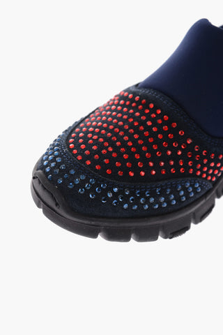 Sneakers slip on in neoprene con strass