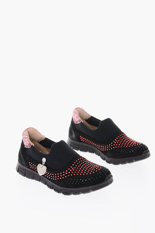 neoprene slip on sneakers with rhinestone
