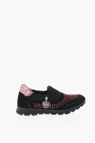 neoprene slip on sneakers with rhinestone