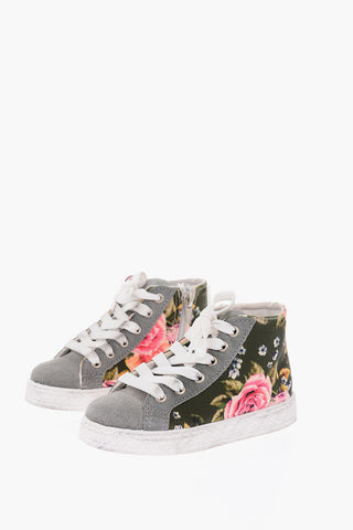 floral patterned suede leather MIAMI high top sneakers