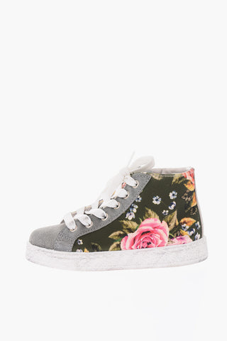 floral patterned suede leather MIAMI high top sneakers