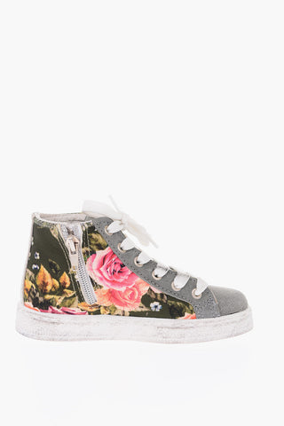 floral patterned suede leather MIAMI high top sneakers