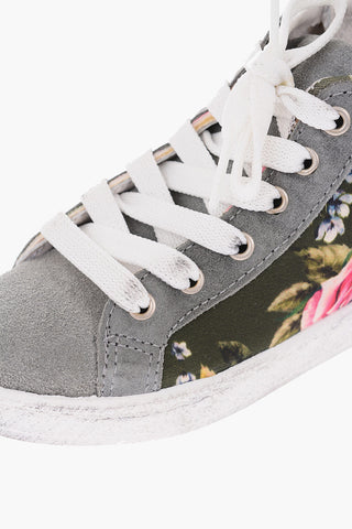 floral patterned suede leather MIAMI high top sneakers