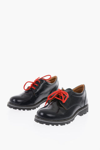 Scarpe Derby in pelle con lacci a contrasto