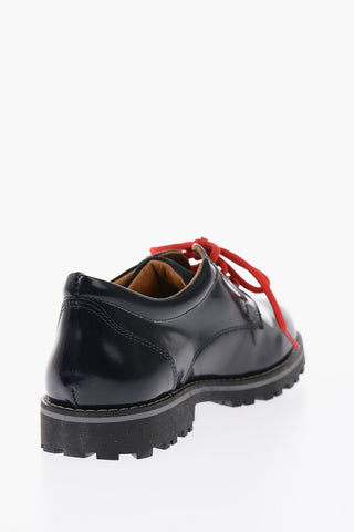 Scarpe Derby in pelle con lacci a contrasto