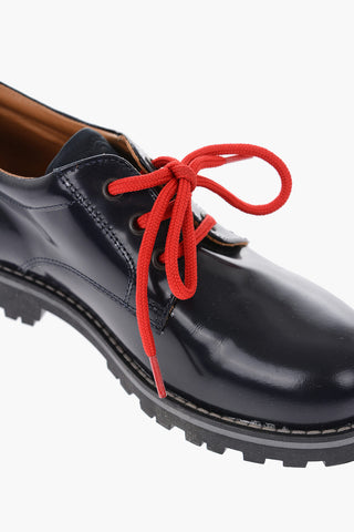 Scarpe Derby in pelle con lacci a contrasto