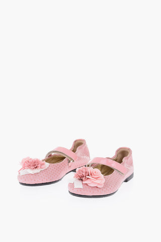 polka dots leather Mary Jane ballet flats
