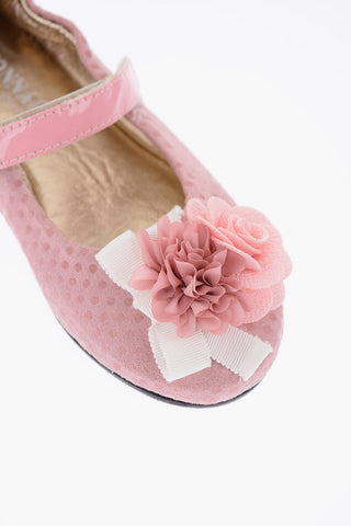polka dots leather Mary Jane ballet flats