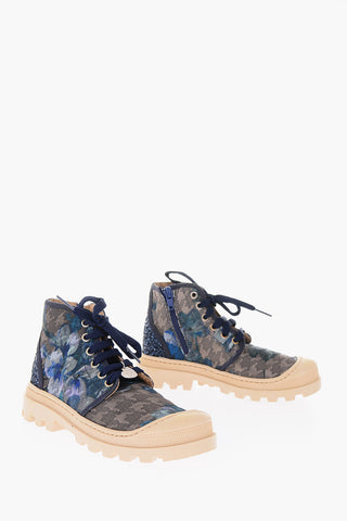 Sneakers alte a fantasia con zip laterale