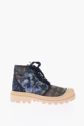 Sneakers alte a fantasia con zip laterale