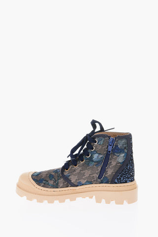 Sneakers alte a fantasia con zip laterale