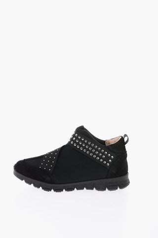 suede leather and neoprene slip on with studs