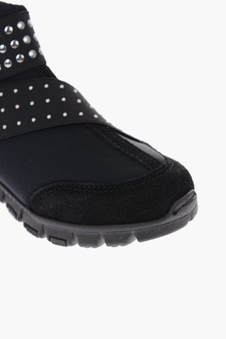 suede leather and neoprene slip on with studs