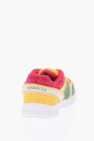 leather and fabric FOLK sneakers with rubber track sole