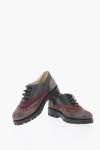 Oxford brogue in pelle con dettagli glitter