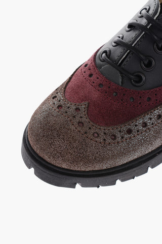 Oxford brogue in pelle con dettagli glitter
