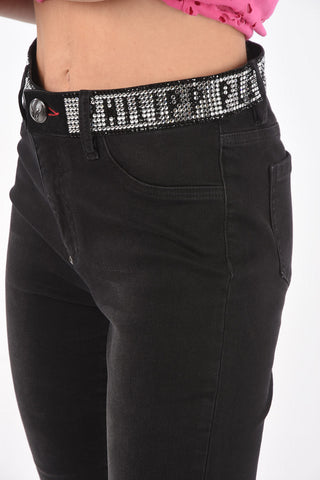 Strass Detail CRYSTAL PLEIN Slim Fit Denims