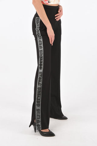 Rhinestone Embellished SHE WANTS ME Palazzo Pants
