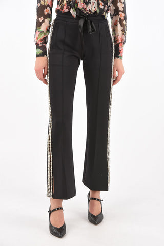Pantaloni BYE BYE con Elastico in Vita e Cristalli