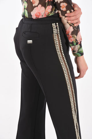 Pantaloni BYE BYE con Elastico in Vita e Cristalli