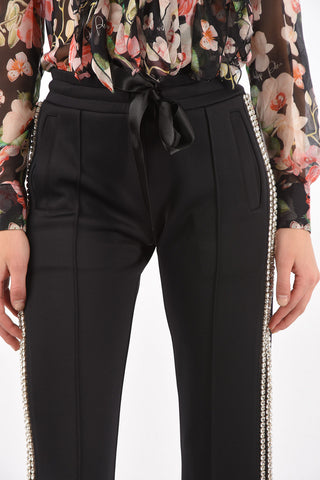 Pantaloni BYE BYE con Elastico in Vita e Cristalli