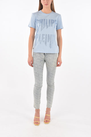 T-Shirt Girocollo ROCK PP con Strass