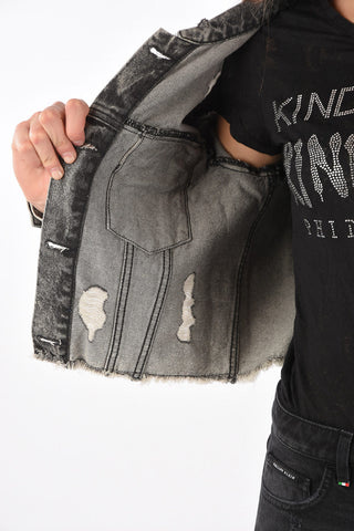 Denim DESTROY Crop Jacket