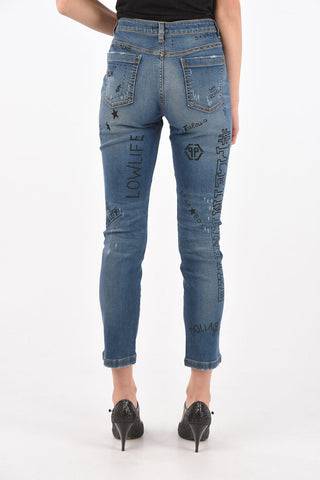Printed MEREN Boyfriend Denims