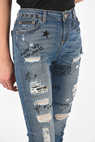 Printed MEREN Boyfriend Denims