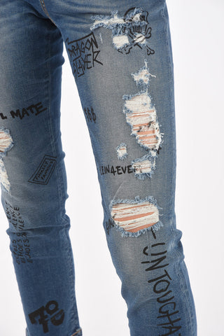 Printed MEREN Boyfriend Denims