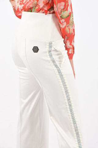 Bead and Strass SKULL Palazzo Pants