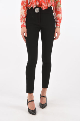 4 Pocket Jewel Button Virgin Wool Pants