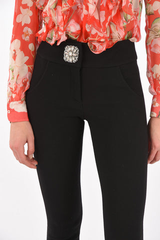 4 Pocket Jewel Button Virgin Wool Pants