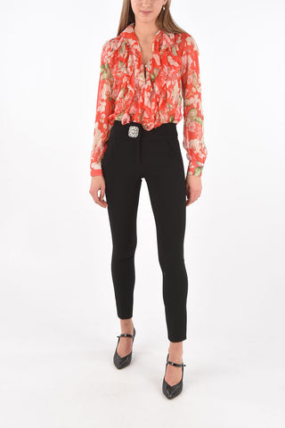 4 Pocket Jewel Button Virgin Wool Pants