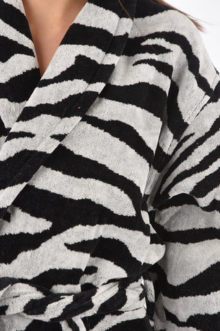 HOME accappatoio in spugna stampa zebra
