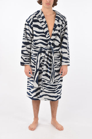 HOME animal printed sponge bathrobe with hood