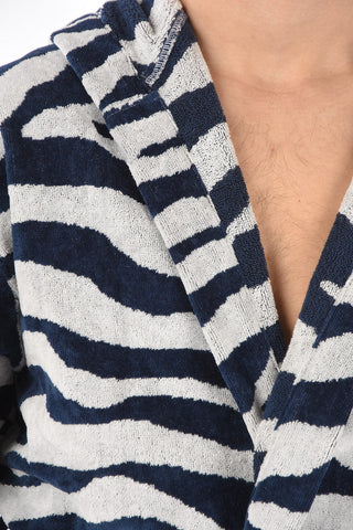 HOME animal printed sponge bathrobe with hood
