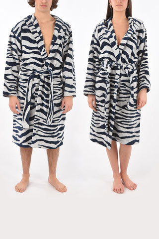 HOME animal printed sponge bathrobe with hood