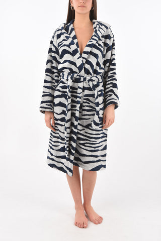 HOME animal printed sponge bathrobe with hood