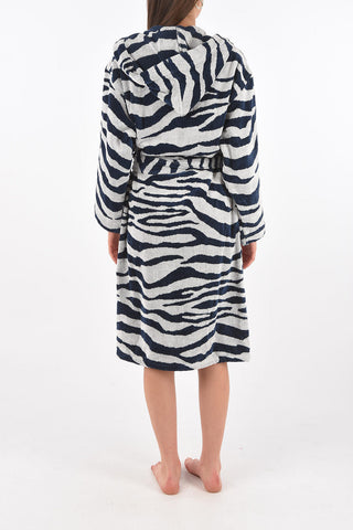 HOME animal printed sponge bathrobe with hood