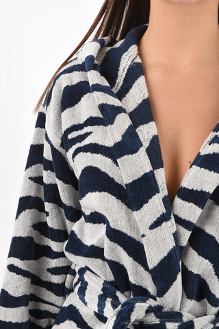 HOME animal printed sponge bathrobe with hood