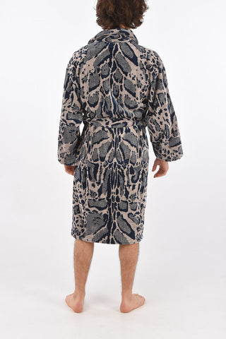 HOME animal printed cotton bathrobe