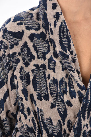 HOME animal printed cotton bathrobe