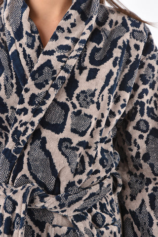 HOME animal printed cotton bathrobe