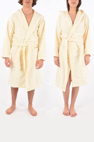 HOME solid color sponge bathrobe with hood