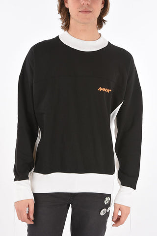 Crew Neck Printed Logo PANEL Sweatshirt